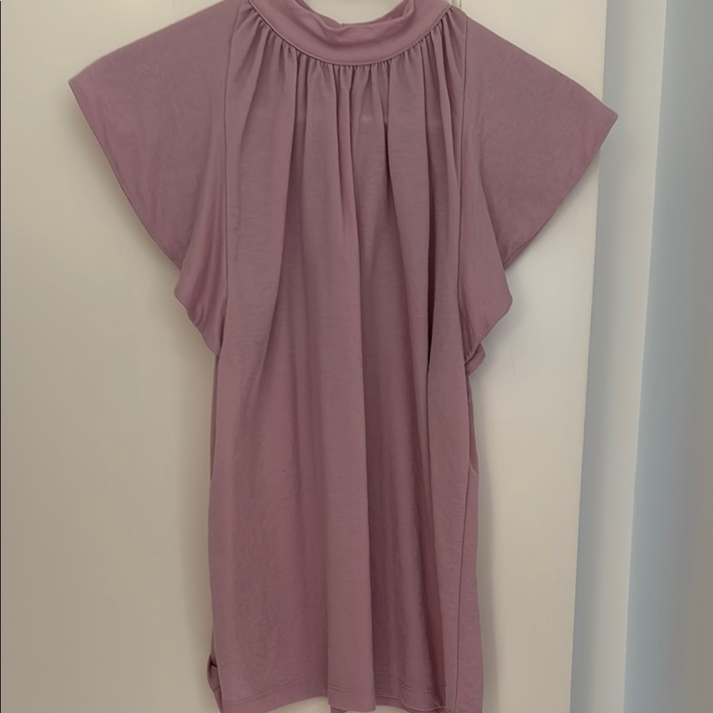 Ann Taylor Flutter Sleeve Blouse with Relaxed Pleats